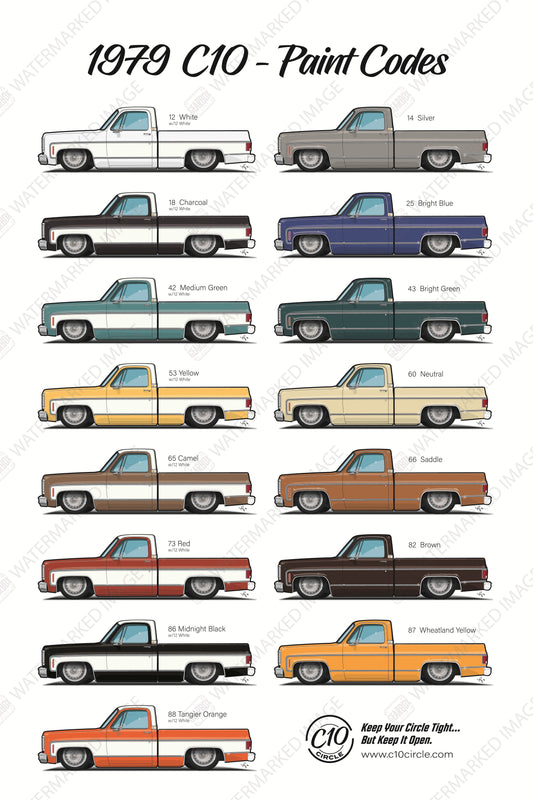 1979 C10 Circle Paint Code Poster
