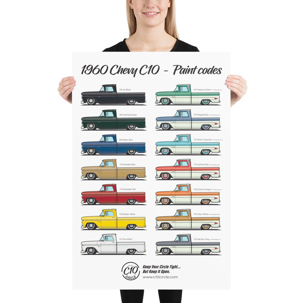 C10 Paint Codes Poster