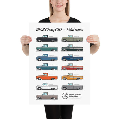 C10 Paint Codes Poster