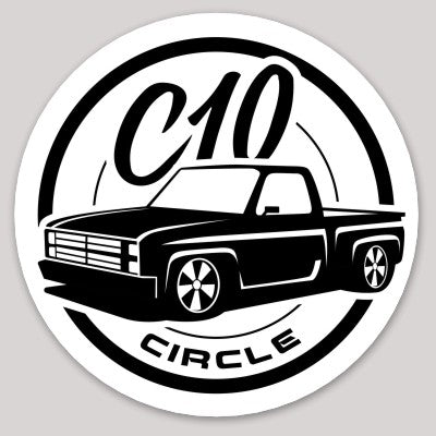 C10 Circle Truck Sticker - Third Generation Squarebody Stepside (73-87)