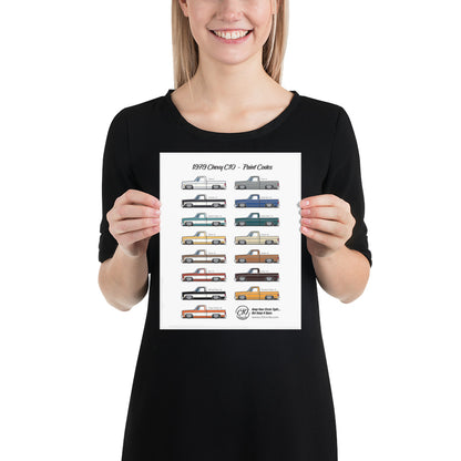 1979 Chevy C10 Paint Codes Poster (Glossy Finish)